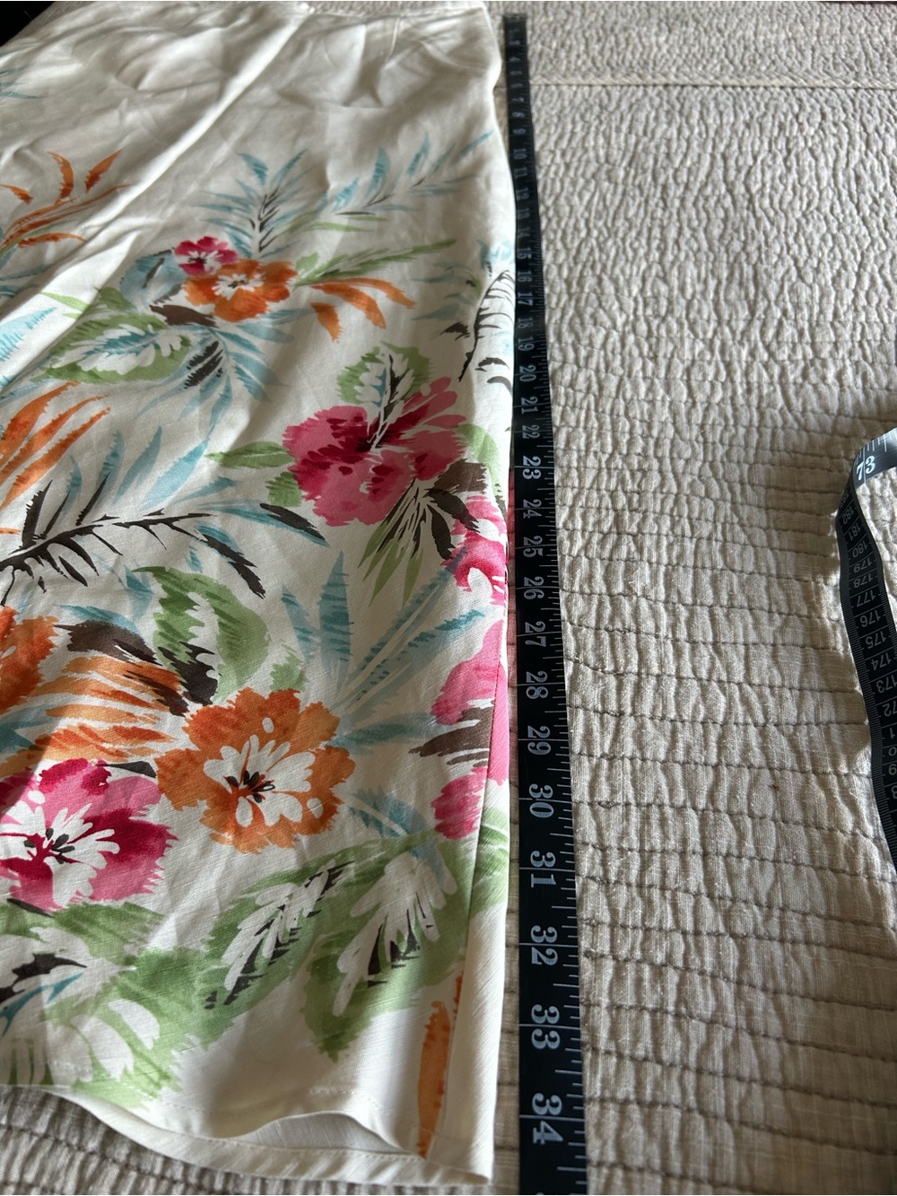 Talbots Cream Maxi Skirt with Pink & Orange Floral Print - Picture 5 of 6
